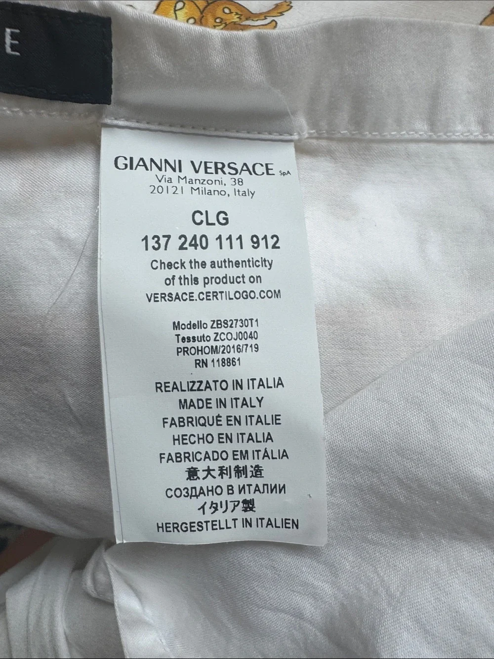 Authentic Versace Baroque Flat Sheet King Cotton Italy White Gold 280 TC